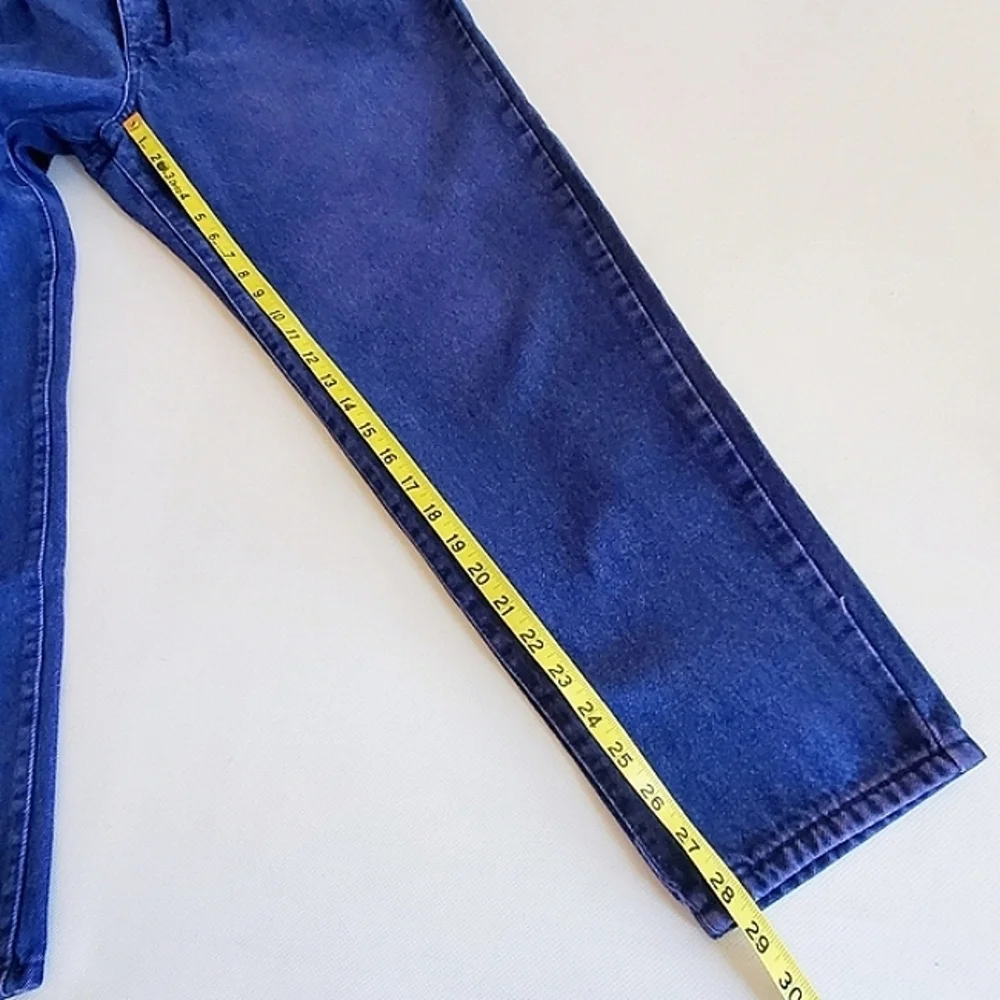 7256 * Gitano Vintage Button Fly Tapered Leg Jeans Purple Size 14 80s - Picture 11 of 11